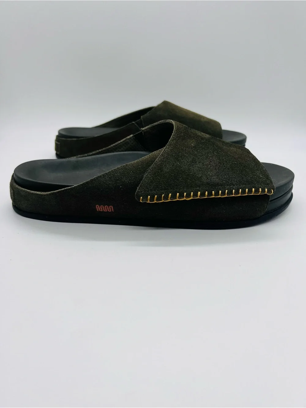Commbi Unisex The Ollie Slide Sandals in Olive with Cushioned Footbed